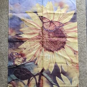 Large Sunflower & Monarch Butterfly Garden Outdoor Flag Summer